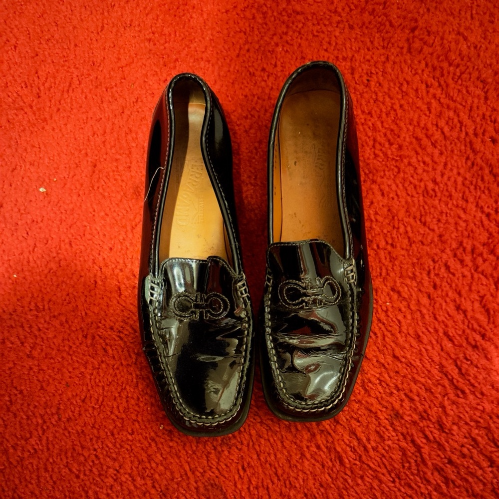 Ferragamo patent leather loafers